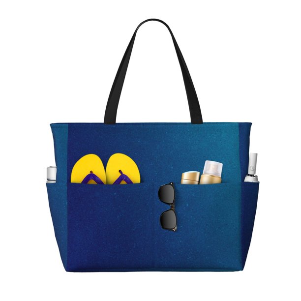 Fotbe teal blue Bolsa de Viaje para Playa - Resistente al Agua, Bolsa Tote de Gran Capacidad y Ligera con 7 Bolsillos para Mujeres y Hombres