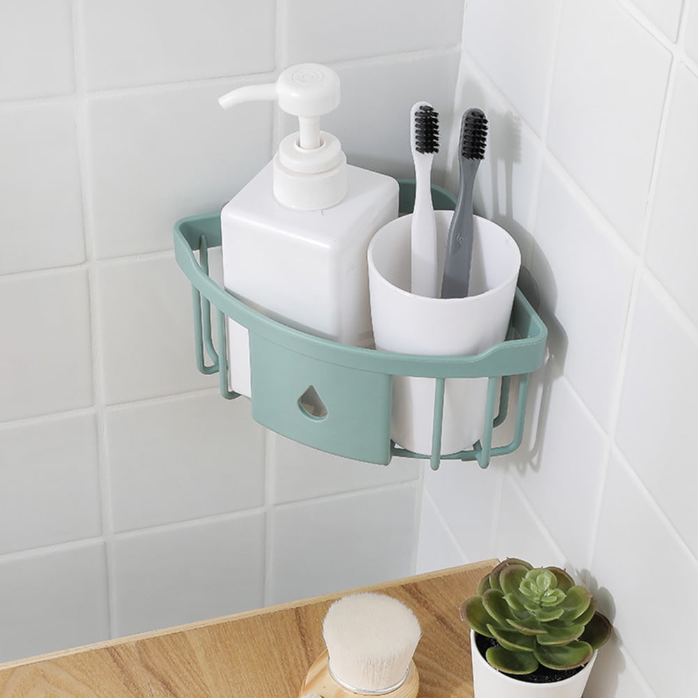 Dyiom Suction Corner Shower Caddy Bathroom Shower Shelf Storage Basket Wall Mounted Organizer, in Gray