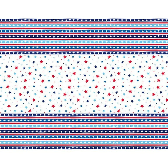 4th of July 'Bright Stars and Stripes' Plastic Tablecover (1ct)