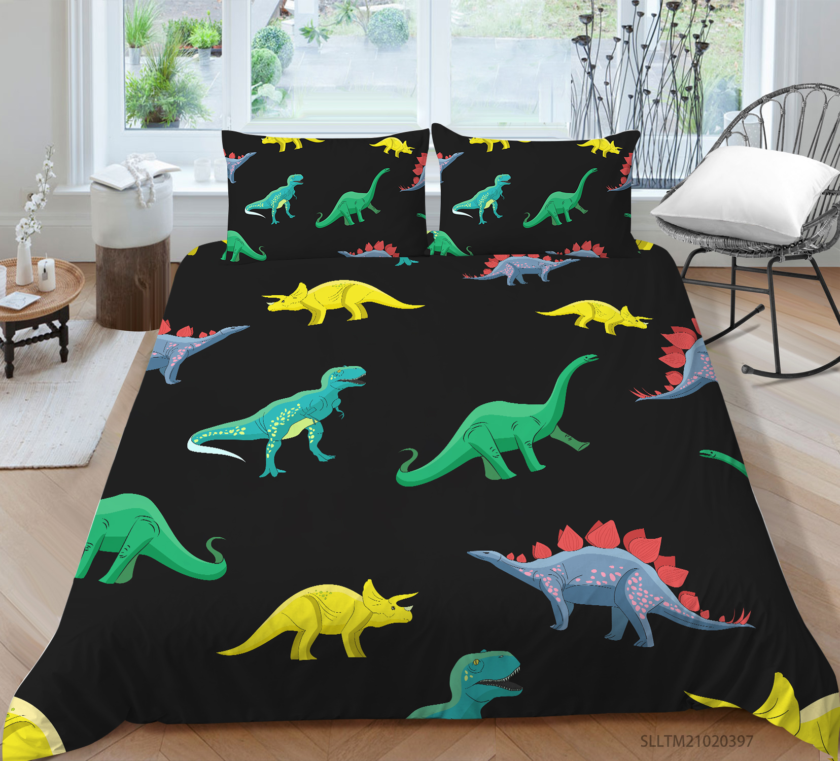 wenjialing Fashionable 3D Dinosaurs Printing Duvet Cover Set Highend Pattern Painting Quilt