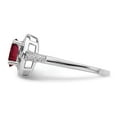 thumbnail image 3 of Sterling Silver Rhodium-plated Diamond & Created Ruby Ring, 3 of 5