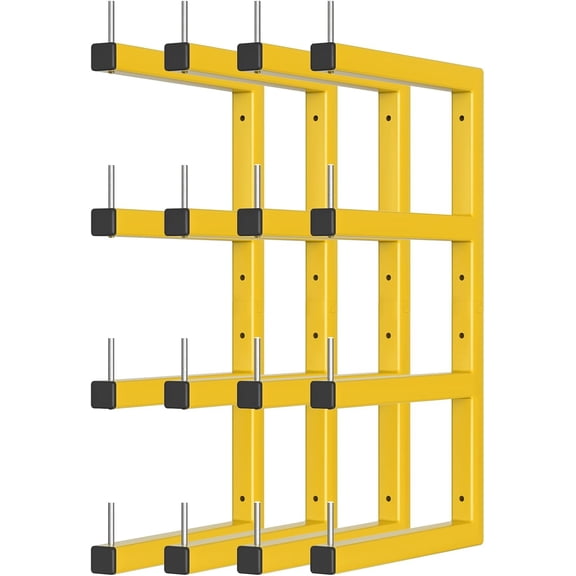 4-Pack 8-Tier Wall-Mount Lumber Storage Rack Heavy-Duty Metal Wood Organizer for Indoor and Outdoor Use