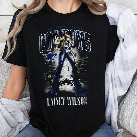 Lainey Wilson Black Cowboys T-Shirt T-Shirt, Sizes S-5XL - Gategoo