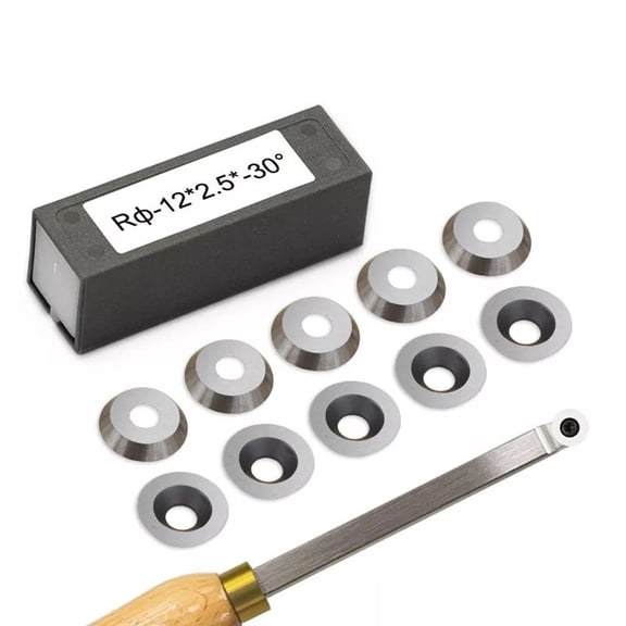 12mm Round Carbide Indexable Replacement, Woodworking Lathe Hollow Tool 10 Piece