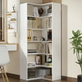 thumbnail image 3 of 71" Tall White Corner Bookshelf, 6 Tier L-Shape Corner Shelf Stand, Freestanding Wood Display Stand for Living Room and Office, 3 of 8