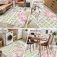 thumbnail image 6 of Sage Green Easter Area Rugs Collection 4'x6', Spring Easter Bunny Eggs Floral Plaid Non Slip Indoor Rectangle Throw Runner Rug Floor Mat Carpet for Living Room Dining Table Bedroom Nursery, 6 of 9
