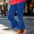 thumbnail image 2 of Horkkom Flare Leggings for Women Solid Color Elastic Waist Capri Leggings Casual Workout Yoga Pants L, 2 of 7