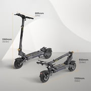 Adults Electric Scooter with 10''off-Road Tire, 2912W Peak Dual Motor, 40 MPH Top Speed, 71 Miles Max Range, 297 Lbs Max Load, IP54, Folding E-scooter with LED