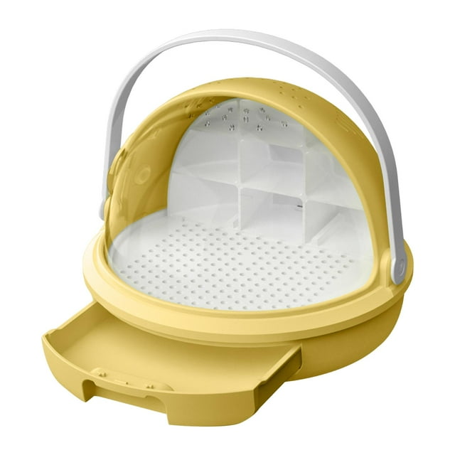 Milaget Silkworm Breeding Box Transparent Educational Breathable Reptile Feeding Box Yellow