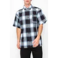 thumbnail image 3 of Victorious Men's Old School Plaid Flannel Short Sleeve Shirts VSS30 - BLUE - XL, 3 of 6