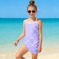 thumbnail image 2 of Zshosam Girls Swimsuits Girls Swimsuit Ribbed One Piece Bathing Suit Adjustable Straps Teen Swimwear Size 10T 11T,(Purple 10-11 Years), 2 of 7