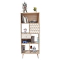 thumbnail image 2 of Librero Top Living Moderno con Estantes Cajón y Puerta Marrón con Detalles Blanco, 2 of 9