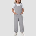 thumbnail image 2 of Gubotare Toddler Girls Romper Little Girl Summer Rompers Sleeveless One Piece Jumpsuits Size 5-6T (Grey,5-6 Years), 2 of 5