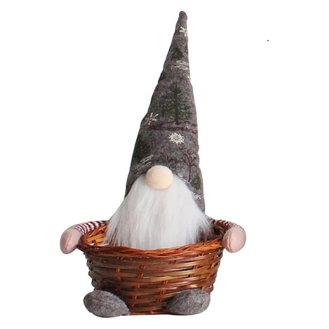 Under 10 Desktop Ornament Christmas Decorations Candy Basket Faceless Rudolph Fruit Basket Children Gift Box Decoration