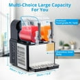 thumbnail image 2 of Garvee Slushy Machine for Frozen Drinks, 1.1 Gal x 2 Tanks Slushie Maker for Home & Commercial, 370W, Black, 2 of 7