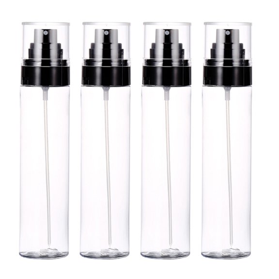 ifundom 4PCS 100ML Press Spray Bottles Plastic Empty Refillable Pump Atomiser Cosmetic Bottles for Travel
