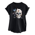 thumbnail image 1 of Mujeres Fahion Cuello redondo Mangas caídas Hombros Desgastados Estilo retro Camiseta Nupcial Verano Blusa Túnica Tops Fridja  bn2497, 1 of 4