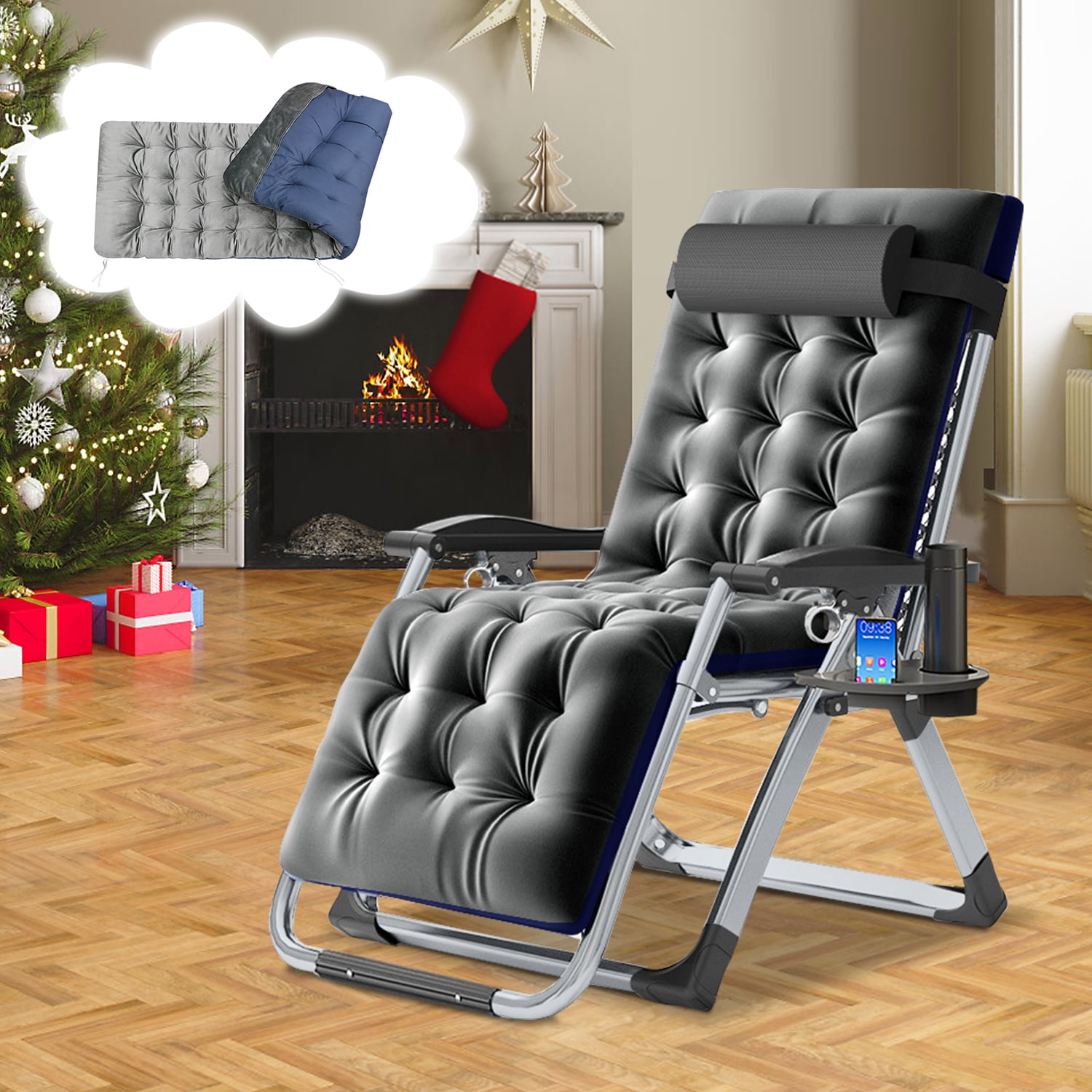 MOPHOTO Zero Gravity Chair, Lawn Recliner, Reclining Patio Lounger