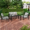 thumbnail image 1 of Mainstays Cobble Hill 4-Piece Steel Outdoor Conversation Set with Cushions, Grey, 1 of 8