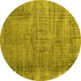 thumbnail image 1 of Ahgly Company Machine Washable Indoor Round Persian Yellow Traditional Area Rugs, 7' Round, 1 of 4