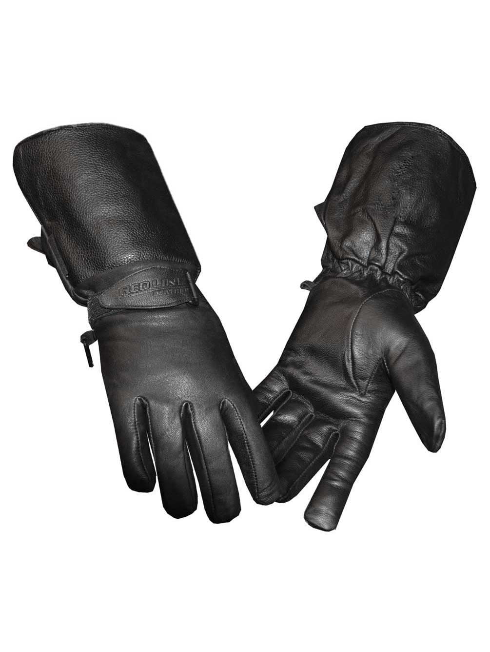 Raider Black Leather Gauntlet Motorcycle Riding Gloves for Men and Women Size X-Large 