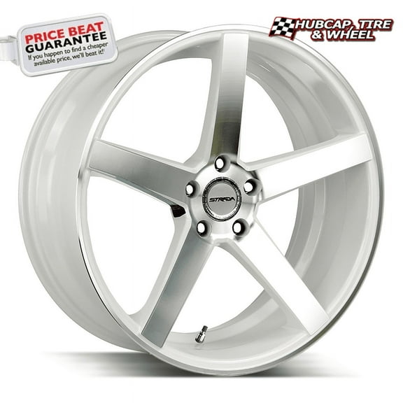 Strada Perfetto 20X8.5 White Machined Custom Wheel- 5X112 Bolt Pattern, 35mm Offset