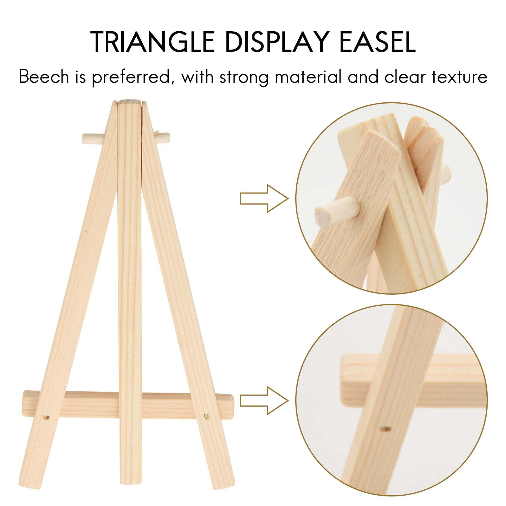 72 Pack Mini Wood Display Easel Wood Easels Set for Paintings Craft Small Acrylics Oil Projects