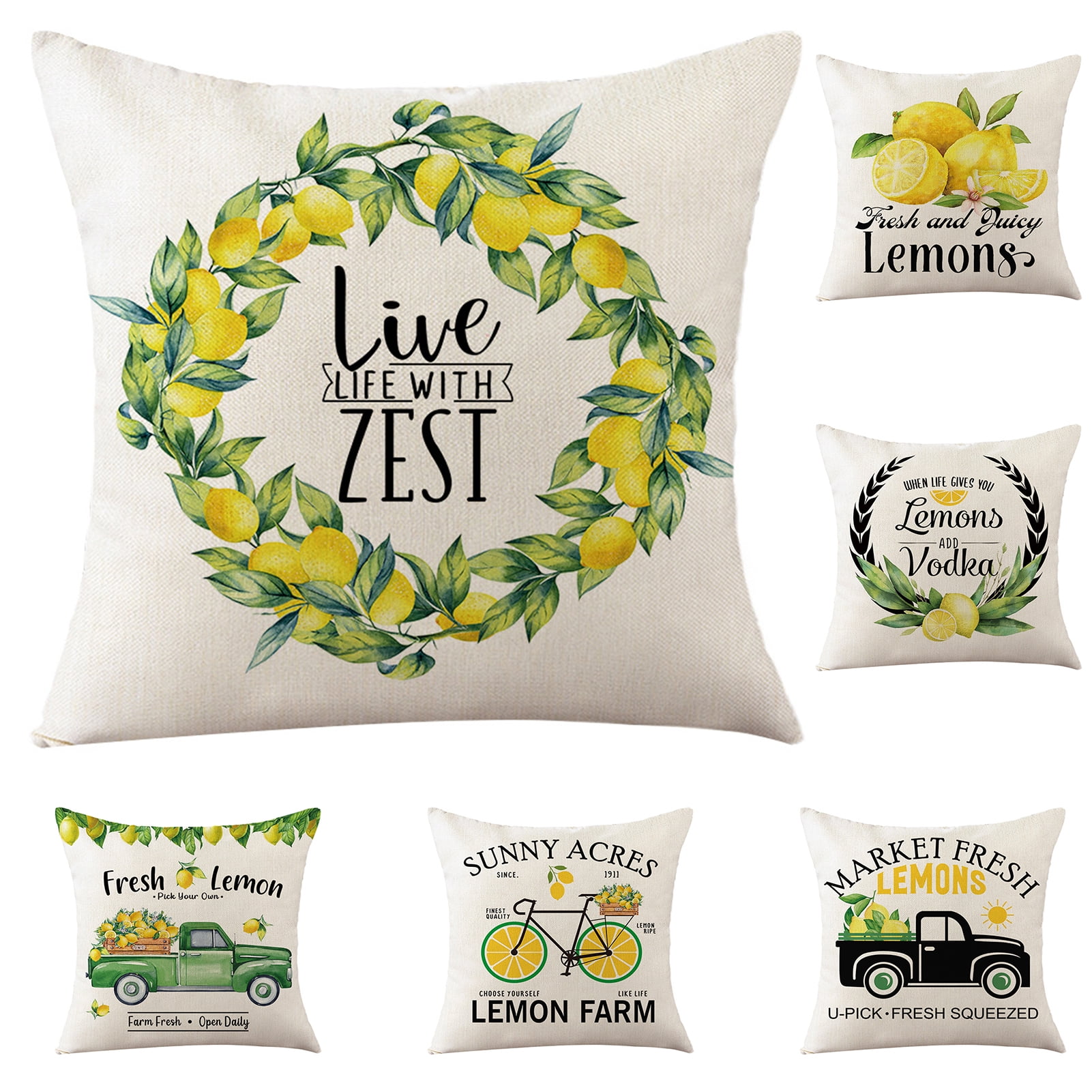 Cheers US Summer Pillow Covers 18X18 Lemon Pillow Covers Lemon Decor