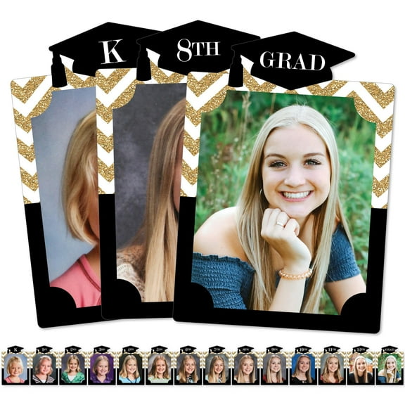 Big Dot of Happiness Gold Graduation 8 x 10 inches K-12 School Photo Holder - DIY Party Decor - Picturific Display