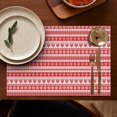 thumbnail image 4 of Red and White Christmas Pattern Summer Placemats Table Placemats Set Of 6-Linen Kitchen Washable Placemats Table Mats 11.8"x17.7" Non-Slip Heat Resistant, 4 of 5