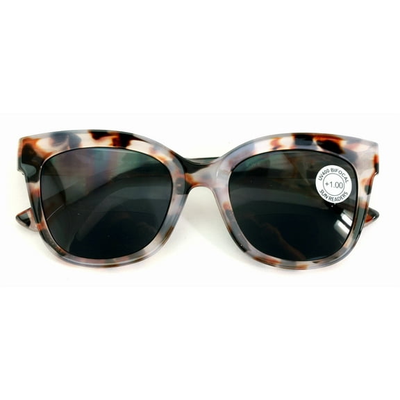 Women Large Oversized Bifocal Reading Sunglasses – UV Protection Tinted Lens Wide Fitment Reader CR06  1.25