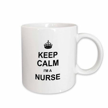 

3dRose Keep Calm Im a Nurse - nursing pride - funny medical profession gift Ceramic Mug 15-ounce