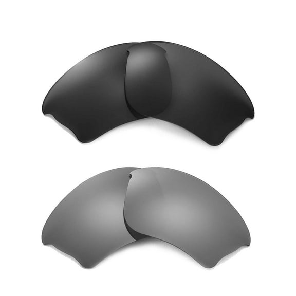 Walleva Polarized Titanium   Black Replacement Lenses For Oakley Half Jacket XLJ Sunglasses