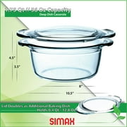 Simax Glass Casserole Dish with Lid Microwave & Oven Safe Glass Bakeware, 3 Quarts