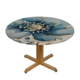 thumbnail image 3 of Acheng Blue Flower Round Tablecloth with Elastic Edge 100% Polyester Fiber 46-50, 3 of 8