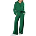 thumbnail image 1 of Women 2 Piece Outfits Sweatsuit Set 2023 Fall Oversized Half Zip Sweatshirt Wide Leg Sweatpant Lounge Set Tracksuit, 1 of 6