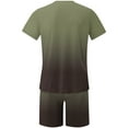 thumbnail image 5 of UVEASISHA Summer Track Suits for Men Set,Mens Short Sets 2 Piece Outfits Causal Gradient Color Tracksuit Sweatshirt and Drawstring Shorts Set for Men 2024 Army Green, 5 of 5