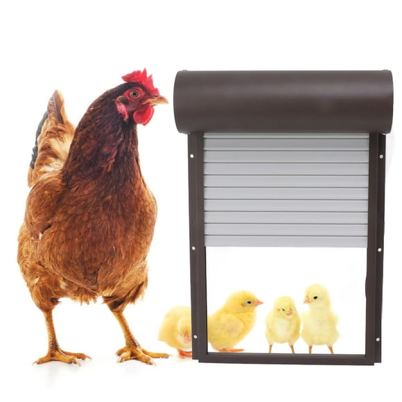 Automatic Chicken Coop Door, Light Sense, Timing, Remote Control 3 In 1 Auto Coop Door, LCD Display, Battery Powered Multi Modes Chicken Coop Door Opener Full Aluminum Chicken Door