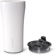 Sttoke Leakproof Ceramic Reusable Coffee Cup 16 oz - Angel White