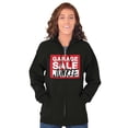 thumbnail image 4 of Garage Yard Sale Thrift Junkies Unisex Fleece Graphic Zip Up Hoodie Brisco Brands 2X, 4 of 5