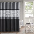 thumbnail image 2 of Rideau de Douche Brodé en Microfibre Polyester Design Donnell 510 Noir/gris, 2 of 5