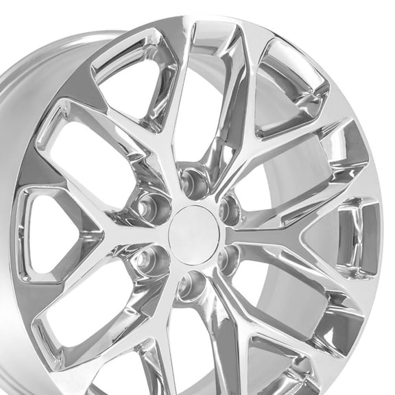 OE Wheels CV98 22 Inch Rims Fit Silverado 1500 Snowflake Style 139.7 22x9 Chrome - Hollander 5904 (Set of 4)