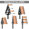 thumbnail image 2 of Juego de brocas escalonadas THINKWORK con cuatro flautas en espiral, 5 unidades, HSS, 2 of 8