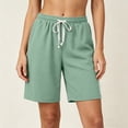 thumbnail image 5 of Besolor Summer Shorts for Women Wide Leg High Waist Elastic Drawstring Casual Loose Loungewear Workout Short Pants with Pockets, 5 of 6