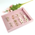 thumbnail image 1 of Almacenamiento organizador de joyas, exhibición de inserción de cajón de joyería de terciopelo para exhibición de tienda, mostrador de tienda, regalo , Bandeja en Bandeja en rosa, 1 of 8