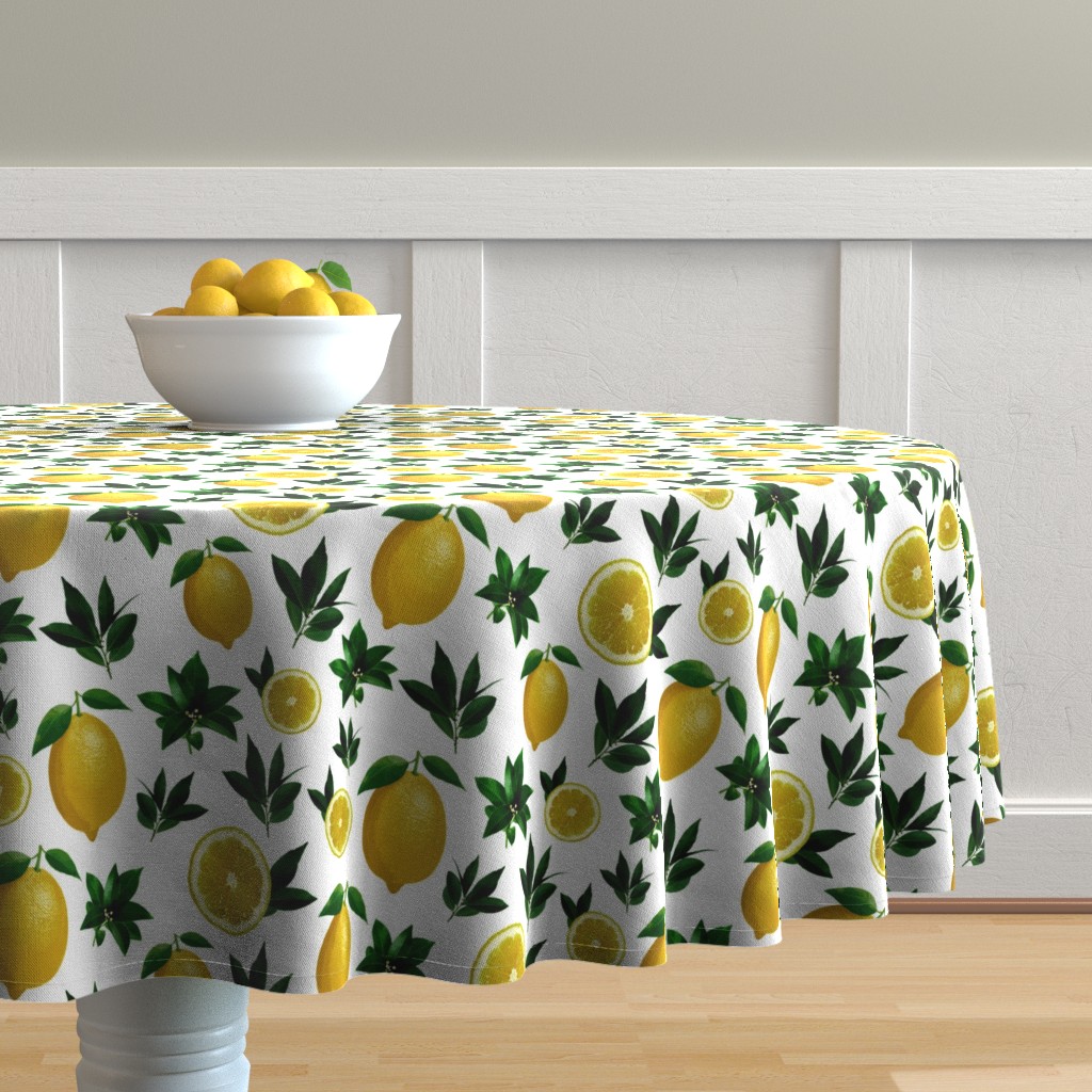 Round tablecloth vintage lemons victorian citrus lemon nwcvq cotton Round tablecloth vintage lemons victorian citrus lemon nwcvq cotton