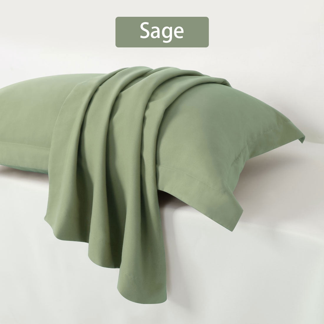 Unique Bargains 4-Pack Envelope Closure Pillow Sham No Zipper Queen Sage