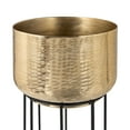 thumbnail image 4 of Thallo Gold Metal Floor Planters, Set of 3, 4 of 4