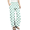 thumbnail image 3 of Frostluinai Girls Yoga Wide Leg Pants Elastic High Waist Polka Dot Straight Leg Pants Cute Outdoor Athletic Lounge Trousers with Pocket, 3 of 9