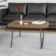 thumbnail image 5 of LeisureMod Square Coffee Table with Oak Wood Top and Powder-Coated Iron Base for Modern Home, Living Room Pemborke Collection in Natural Wood, 5 of 14